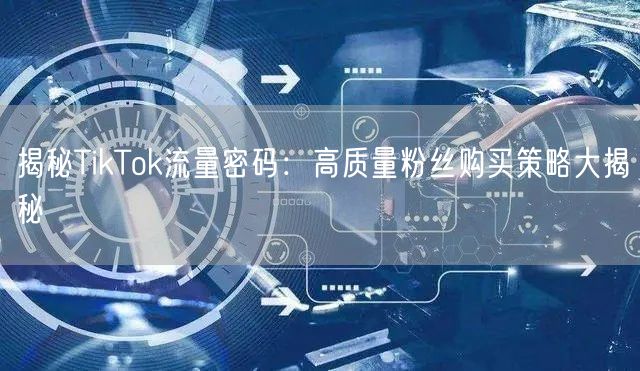 揭秘TikTok流量密码：高质量粉丝购买策略大揭秘