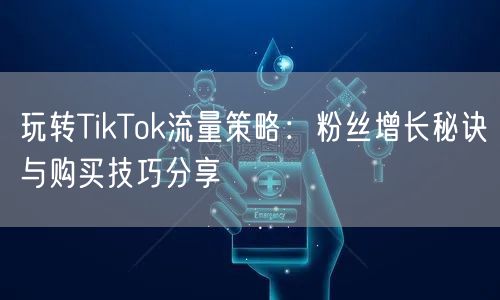 玩转TikTok流量策略：粉丝增长秘诀与购买技巧分享