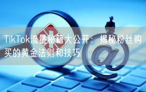 TikTok流量秘籍大公开：揭秘粉丝购买的黄金法则和技巧