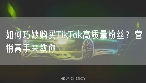如何巧妙购买TikTok高质量粉丝？营销高手来教你