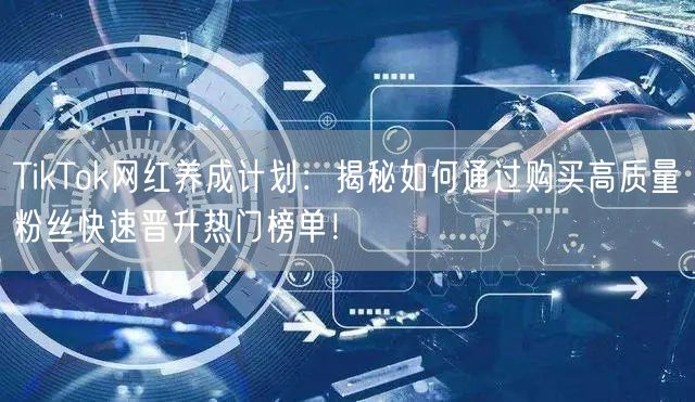 TikTok网红养成计划：揭秘如何通过购买高质量粉丝快速晋升热门榜单！