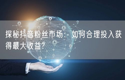 探秘抖音粉丝市场：如何合理投入获得最大收益?