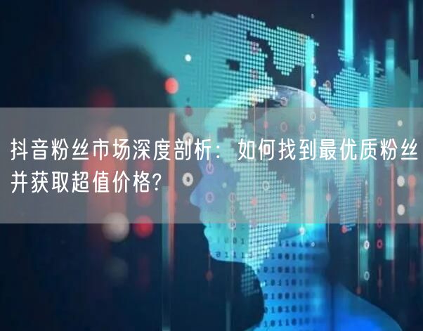 抖音粉丝市场深度剖析：如何找到最优质粉丝并获取超值价格?