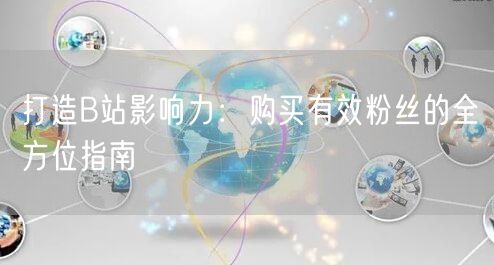 打造B站影响力：购买有效粉丝的全方位指南