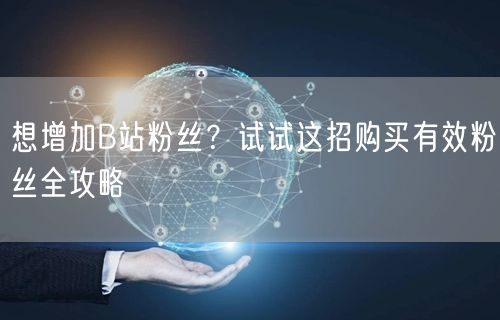 想增加B站粉丝？试试这招购买有效粉丝全攻略