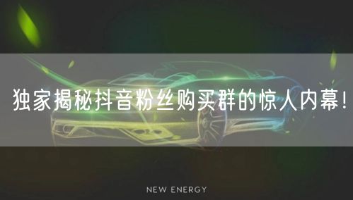 独家揭秘抖音粉丝购买群的惊人内幕！