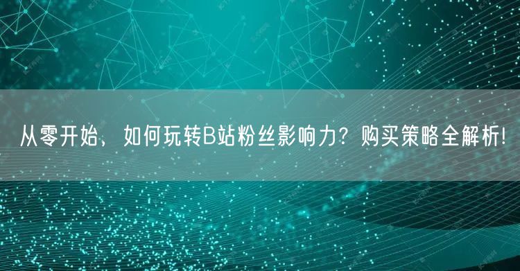 从零开始，如何玩转B站粉丝影响力？购买策略全解析!