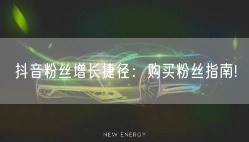 抖音粉丝增长捷径：购买粉丝指南!