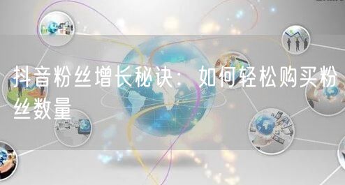 抖音粉丝增长秘诀：如何轻松购买粉丝数量