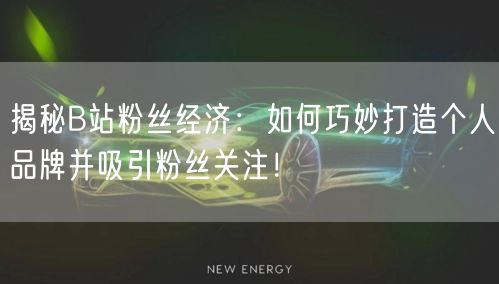 揭秘B站粉丝经济：如何巧妙打造个人品牌并吸引粉丝关注！