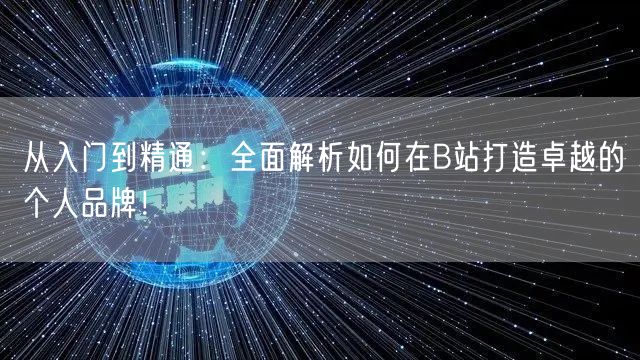 从入门到精通：全面解析如何在B站打造卓越的个人品牌！