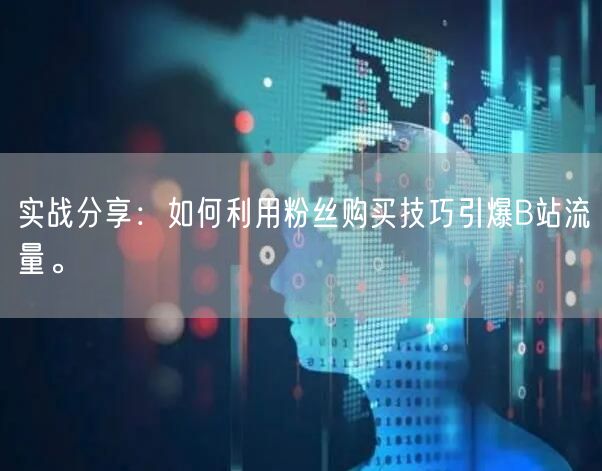 实战分享：如何利用粉丝购买技巧引爆B站流量。