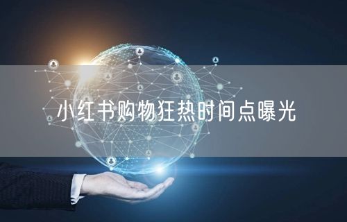 小红书购物狂热时间点曝光