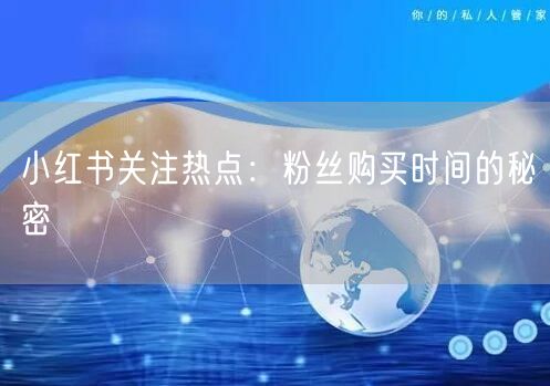 小红书关注热点：粉丝购买时间的秘密