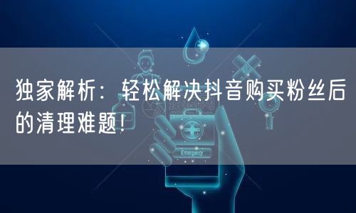 独家解析：轻松解决抖音购买粉丝后的清理难题！