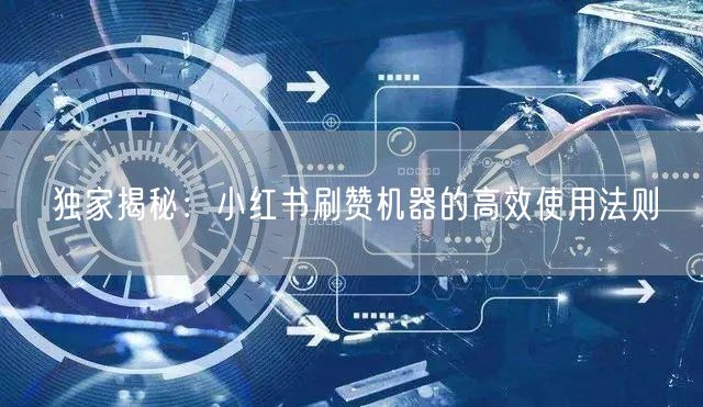 独家揭秘：小红书刷赞机器的高效使用法则