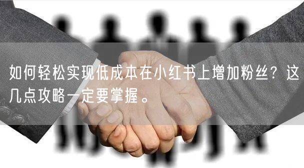 如何轻松实现低成本在小红书上增加粉丝？这几点攻略一定要掌握。