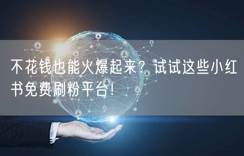 不花钱也能火爆起来？试试这些小红书免费刷粉平台！
