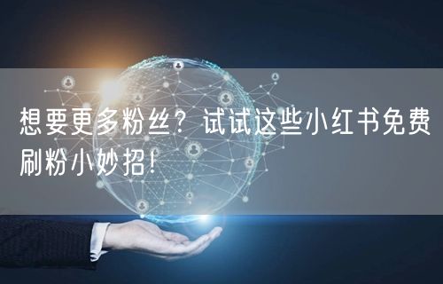 想要更多粉丝？试试这些小红书免费刷粉小妙招！