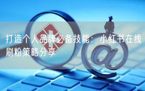 打造个人品牌必备技能：小红书在线刷粉策略分享