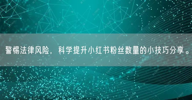 警惕法律风险，科学提升小红书粉丝数量的小技巧分享。