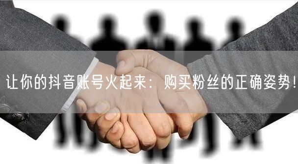 让你的抖音账号火起来：购买粉丝的正确姿势！
