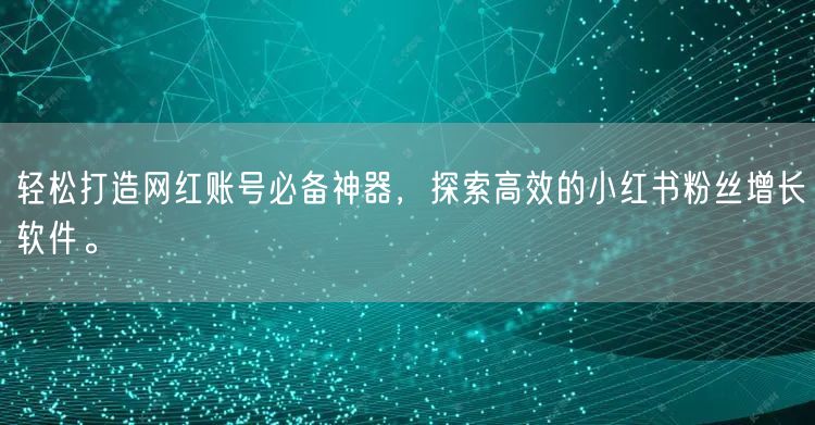 轻松打造网红账号必备神器，探索高效的小红书粉丝增长软件。