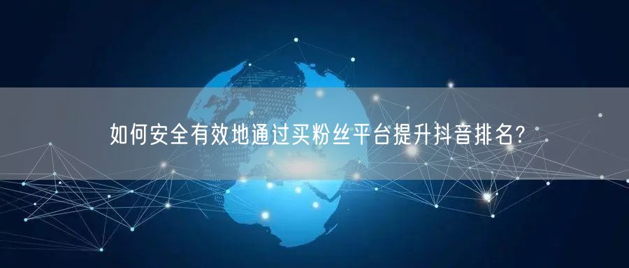 如何安全有效地通过买粉丝平台提升抖音排名？