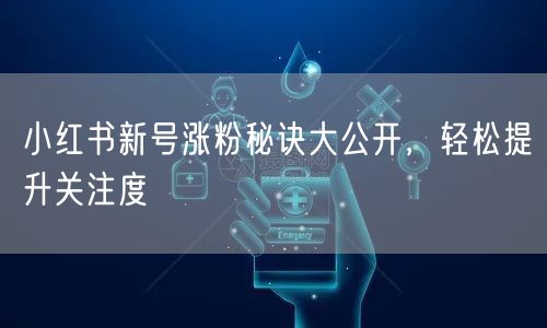 小红书新号涨粉秘诀大公开，轻松提升关注度