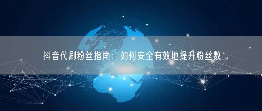 抖音代刷粉丝指南：如何安全有效地提升粉丝数
