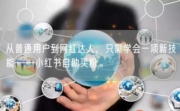 从普通用户到网红达人，只需学会一项新技能——小红书自助买粉。