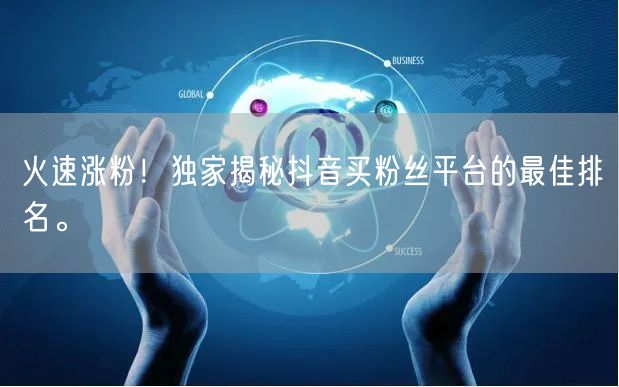 火速涨粉！独家揭秘抖音买粉丝平台的最佳排名。