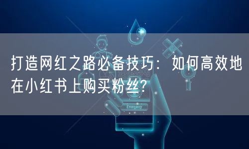 打造网红之路必备技巧：如何高效地在小红书上购买粉丝?